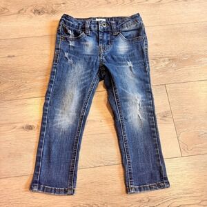 Hudson Distressed‎ Denim Jeans Adjustable Waist Dark Wash Kids 3T